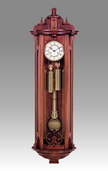 Regulator Clock-Vienna Clock 423_1 walnut, Bam Mechanism on coil gong